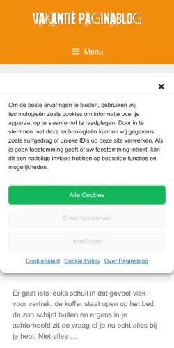 Podgląd witryny Vakantie Paginablog, medium z kraju Holandia do artykułów sponsorowanych