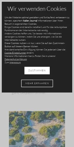 Podgląd witryny Italien Journal, medium z kraju Niemcy do artykułów sponsorowanych