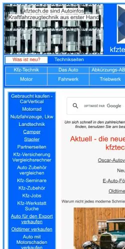 Preview of the Kfz-Technik website, a media outlet in Germany for sponsored articles