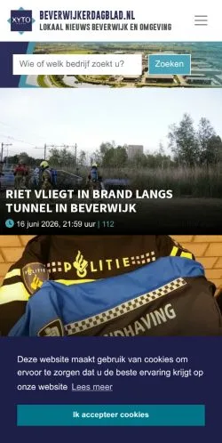 Podgląd witryny Beverwijker Dagblad, medium z kraju Holandia do artykułów sponsorowanych