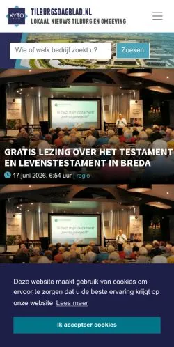 Anteprima del sito Tilburgsdagblad, media di Paesi Bassi per articoli sponsorizzati