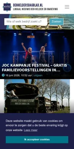 Podgląd witryny Denheldersdagblad, medium z kraju Holandia do artykułów sponsorowanych