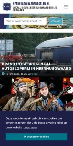 Anteprima del sito Heerhugowaards Dagblad, media di Paesi Bassi per articoli sponsorizzati