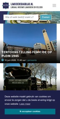 Podgląd witryny IJmuidens Dagblad, medium z kraju Holandia do artykułów sponsorowanych