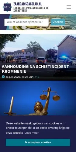 Podgląd witryny Zaandamsdagblad, medium z kraju Holandia do artykułów sponsorowanych