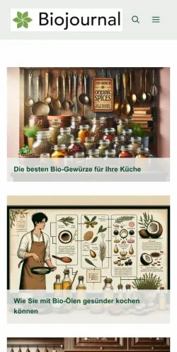Preview of the BioJournal website, a media outlet in Germany for sponsored articles