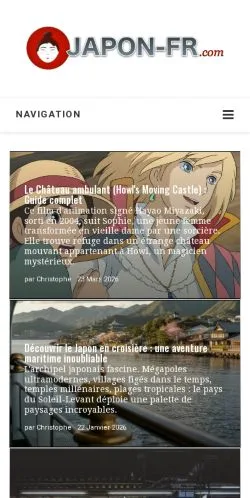 Anteprima del sito Japon Voyage Culture, media di Francia per articoli sponsorizzati