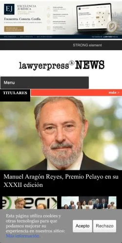 Podgląd witryny Lawyerpress NEWS, medium z kraju Hiszpania do artykułów sponsorowanych