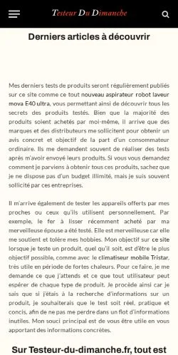Anteprima del sito Testeur Du Dimanche, media di Francia per articoli sponsorizzati