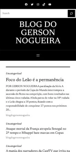 Anteprima del sito Blog do Gerson Nogueira, media di Brasile per articoli sponsorizzati