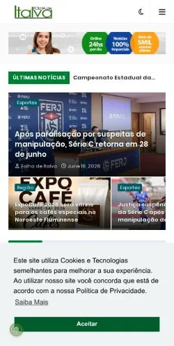 Anteprima del sito Folha de Italva, media di Brasile per articoli sponsorizzati