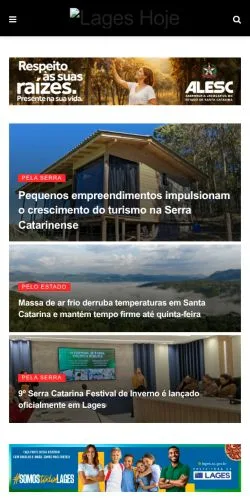 Anteprima del sito Lages Hoje, media di Brasile per articoli sponsorizzati