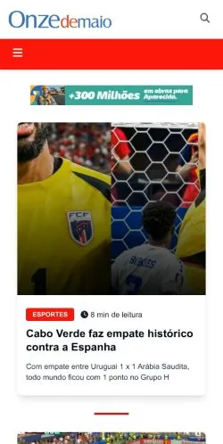 Anteprima del sito Jornal Onze de Maio, media di Brasile per articoli sponsorizzati