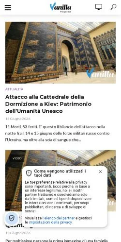 Anteprima del sito Vanilla Magazine, media di Italia per articoli sponsorizzati