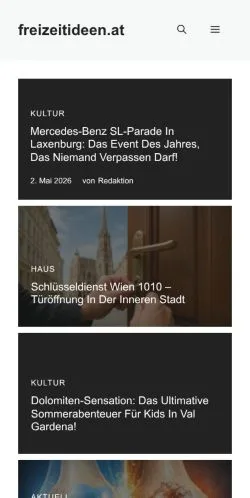 スポンサード記事向けのオーストリアメディア、Freizeitideenのサイトプレビュー