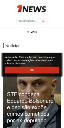 Anteprima del sito 1News Brasil, media di Brasile per articoli sponsorizzati