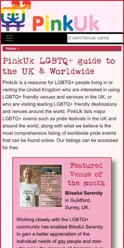 スポンサード記事向けのイギリスメディア、PinkUkのサイトプレビュー