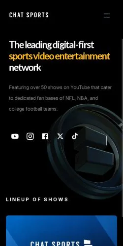 スポンサード記事向けのアメリカ合衆国メディア、Chat Sportsのサイトプレビュー
