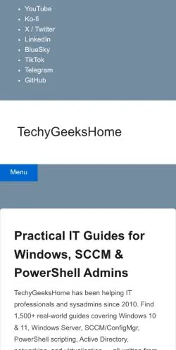 스폰서 기사용 영국 매체 TechyGeeksHome 사이트 미리보기