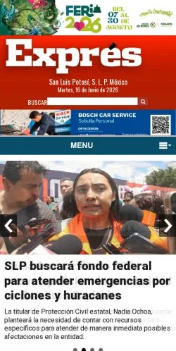Pré-visualização do site El Exprés, meio de Espanha para artigos patrocinados