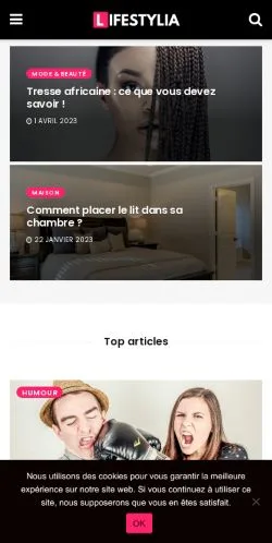 スポンサード記事向けのフランスメディア、Lifestyliaのサイトプレビュー