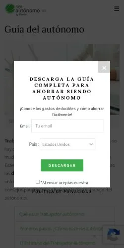 Anteprima del sito Ser Autónomo, media di Spagna per articoli sponsorizzati