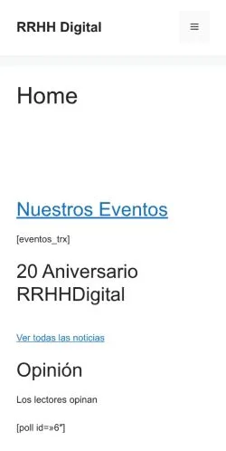 Förhandsvisning av webbplatsen RRHH Digital, medium i Spanien för sponsrade artiklar