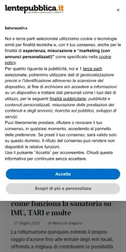 Anteprima del sito Lente Pubblica, media di Italia per articoli sponsorizzati