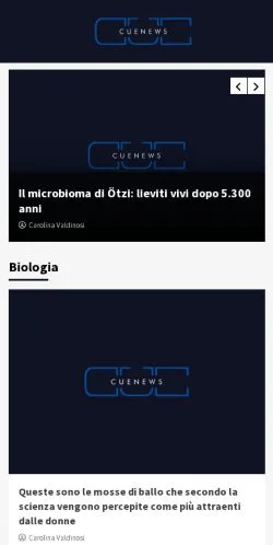 Preview of the ScienceCue website, a media outlet in Italy for sponsored articles