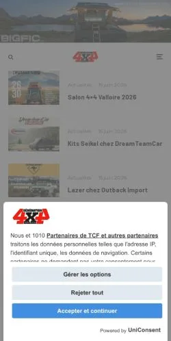 Podgląd witryny Génération 4x4 Magazine, medium z kraju Francja do artykułów sponsorowanych