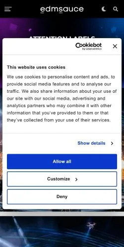 Preview of the EDM Sauce website, a media outlet in United States for sponsored articles