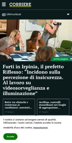 Anteprima del sito Corriere dell'Irpinia, media di Italia per articoli sponsorizzati