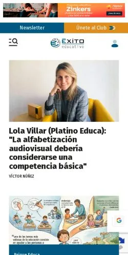 Podgląd witryny Éxito Educativo, medium z kraju Hiszpania do artykułów sponsorowanych