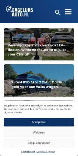 Podgląd witryny Dagelijksauto, medium z kraju Holandia do artykułów sponsorowanych