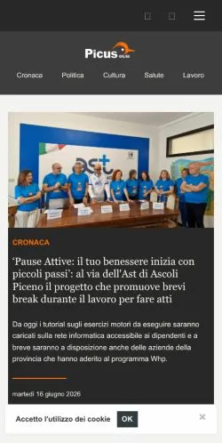 Anteprima del sito Picus Online, media di Italia per articoli sponsorizzati