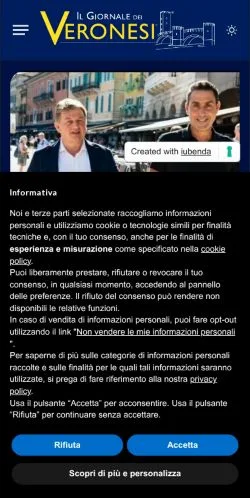 Podgląd witryny Il Giornale Dei Veronesi, medium z kraju Włochy do artykułów sponsorowanych