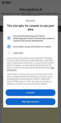 Anteprima del sito Ntacalabria, media di Italia per articoli sponsorizzati