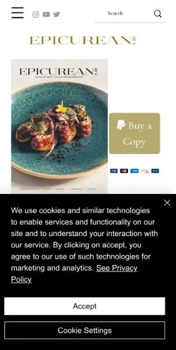 スポンサード記事向けのイギリスメディア、Epicurean Lifeのサイトプレビュー