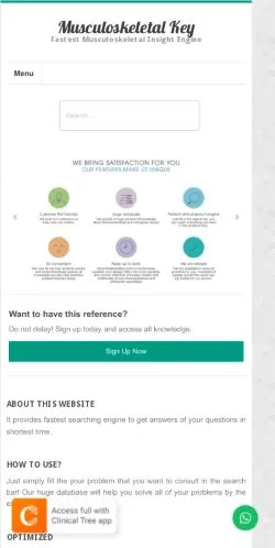 Anteprima del sito Musculoskeletal Key, media di Stati Uniti per articoli sponsorizzati