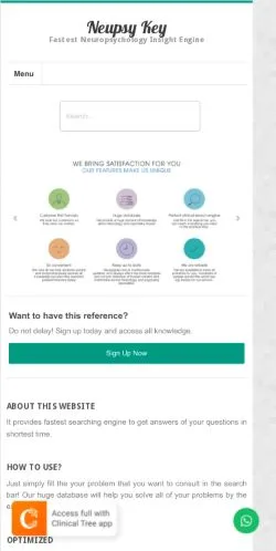 Pré-visualização do site Neupsy Key, meio de Estados Unidos para artigos patrocinados
