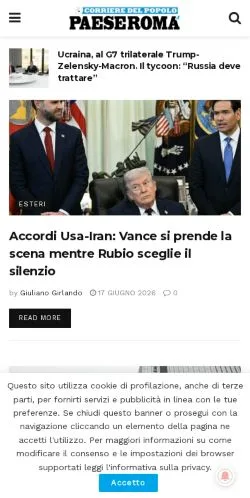 Anteprima del sito PaeseRoma, media di Italia per articoli sponsorizzati