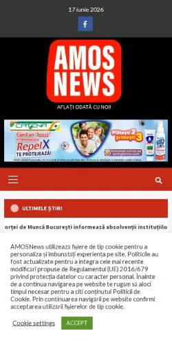Anteprima del sito AMOSNEWS, media di Romania per articoli sponsorizzati