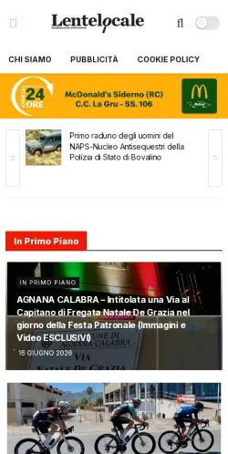 Anteprima del sito LenteLocale, media di Italia per articoli sponsorizzati