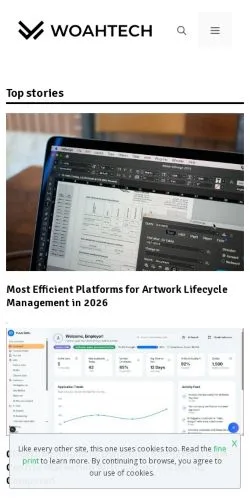 Forhåndsvisning av nettstedet WoahTech, medium fra USA for sponsede artikler