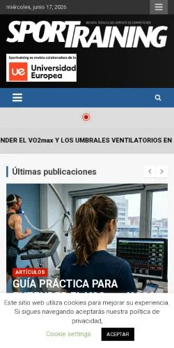 Anteprima del sito Sport Training, media di Spagna per articoli sponsorizzati