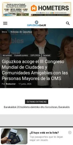 Voorbeeld van de site GipuzkoaGaur, medium uit Spanje voor gesponsorde artikelen
