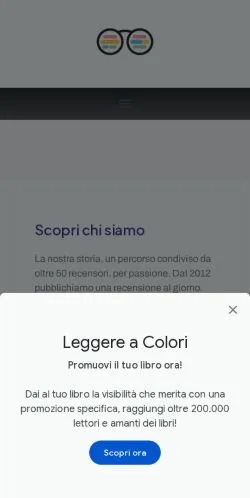Podgląd witryny Leggere a Colori, medium z kraju Włochy do artykułów sponsorowanych