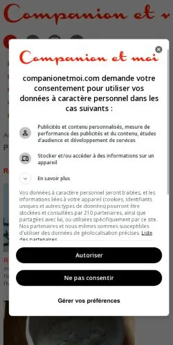 Anteprima del sito Companion Et Moi, media di Francia per articoli sponsorizzati