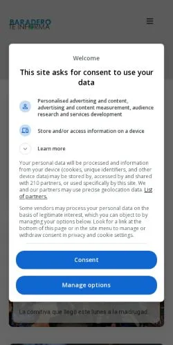 Anteprima del sito Baradero Te Informa, media di Argentina per articoli sponsorizzati