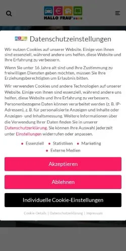 Anteprima del sito Hallo Frau, media di Germania per articoli sponsorizzati